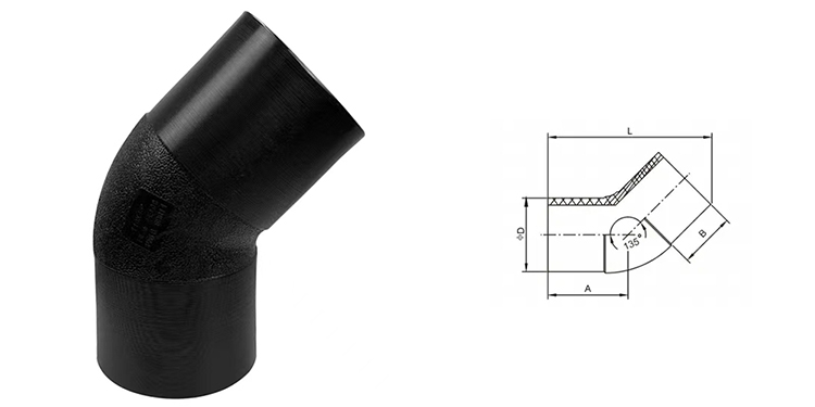 HDPE Butt Fusion 45 Degree Elbow